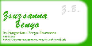 zsuzsanna benyo business card